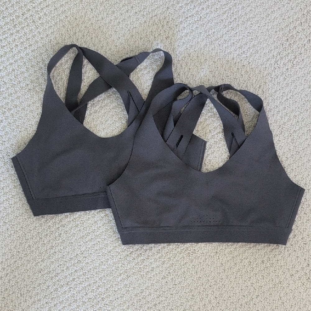 Women's Gray Sports Bras, Size Small, Bundle Of Two